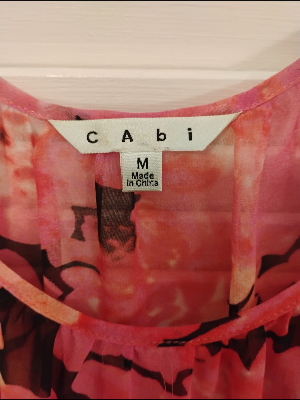 CAbi Pink Floral Peasant Blouse - Picture 4 of 6